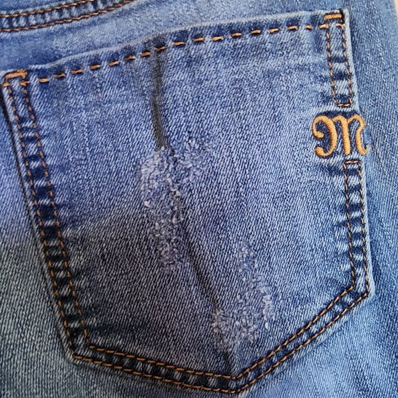 Miss Me - Mid Rise Wide Leg Braided Waist Denim Rodeo Jeans Sz: 25 - Picture 6 of 9